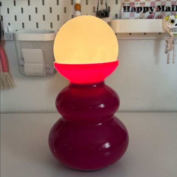 Mini Plastic Table Lamp with Glass Orb Pink NWOT - Picture 6 of 6